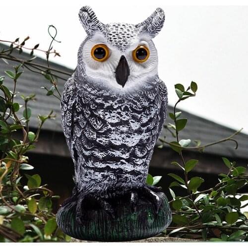 2PCS Owl Scarecrow Sculpture Bird Scarecrow Fake Horned Owl Decoy for Garden Yard Outdoor Scare Birds and Other Pests