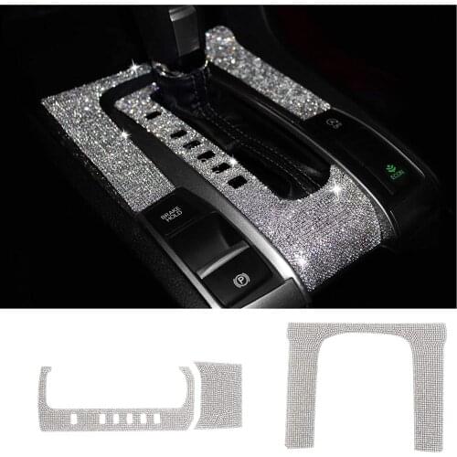 Gear Panel Bling Crystal Accessory Interior Cover Stickers Compatible for Honda Civic