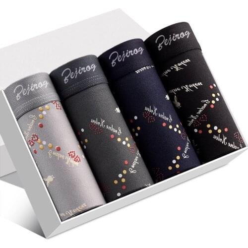 4 pcs/lot Boxershorts Men Sexy Modal Boxers Mens Panties Fashion Breathable Underwear Comfortable Underpants homme