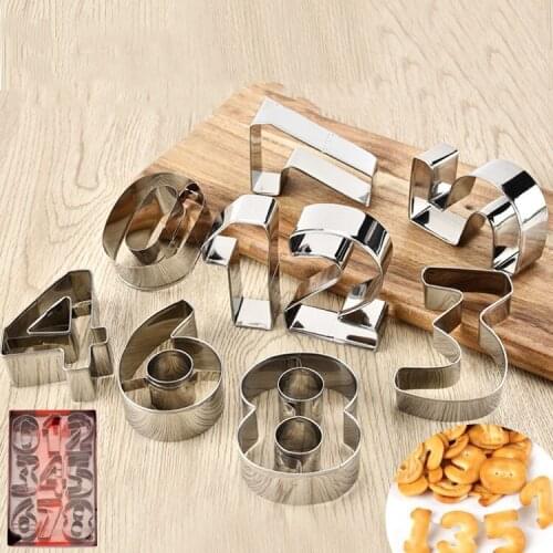 9pcs/set 0-8 Large Digital Cookie Mold DIY Production Cookie Digital Cookie Mold Creative Baking Tools