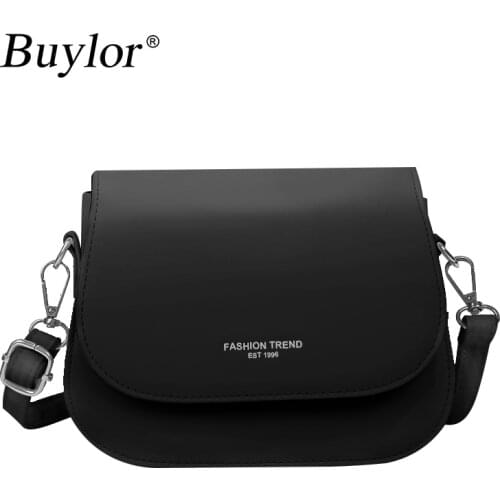 Buylor Ladies Crossbody Bag Fashion Solid Color Flap Shoulder Bag Retro Small Square Bag Casual All-Match Saddle Bag Purse Women