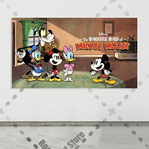 Disney Mickey Mouse Cartoon Canvas Painting The Wonderful World Animation Poster And Print Kids Room Wall Art Home Decoration