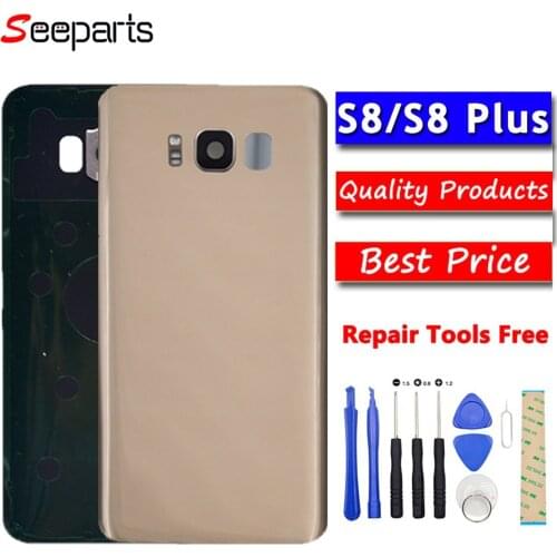 For SAMSUNG Galaxy S8 G950F/S8 Plus G955F Back Battery Cover With Camera Lens Housing Case Replace For SAMSUNG S8 Housing Cover