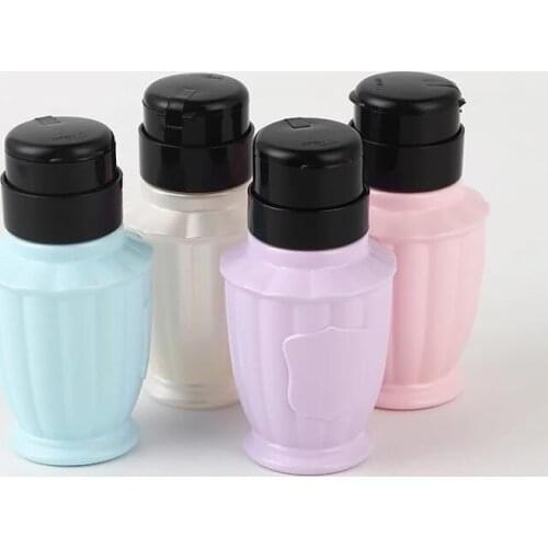 2pcs empty nail art liquid bottle nail press pump bottle Acrylic polish Remove UV Gel clean container manicure tools