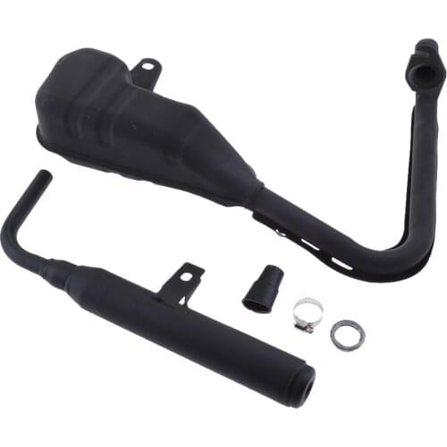 Motorcycle Muffler Exhaust Silencer Pipe Set for Yamaha PW50 Dirt Bike - Black