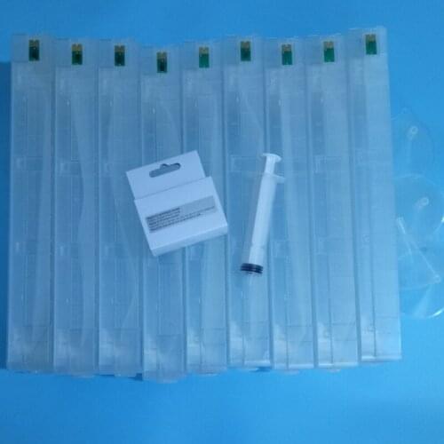 9 color refillable cartridge with resettable chip and chip resetter for epson 9890 7890 printer