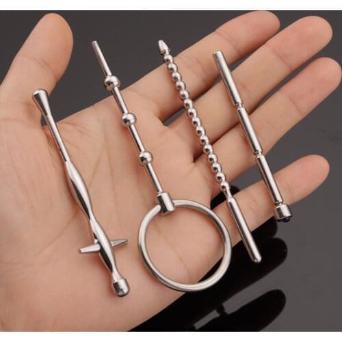 Small Size Urethral Dilators Urethra Catheter Sex Toys For Beginner Men Male Mastuburator Urethral Bougie Set Stainless Steel