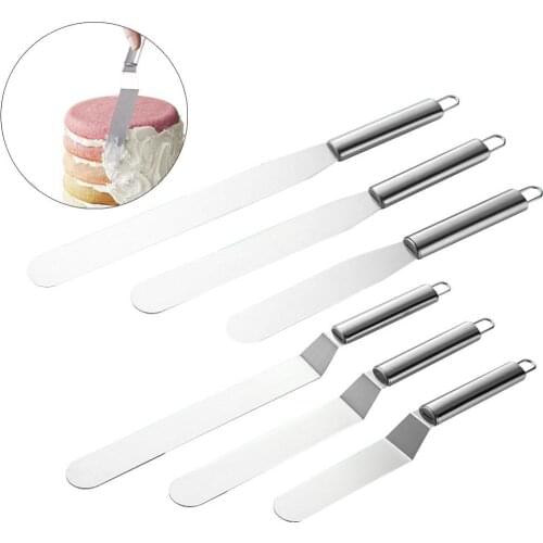 6/8/10 inches Stainless steel Butter Cake Cream Blade Spatula Baking Pastry Tool Kitchen Cake Smoother DIY Decorating Tools