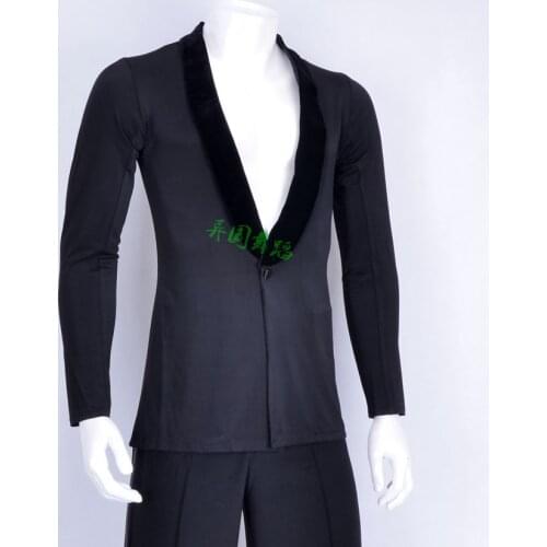 Mens Latin dance clothing Samba Rumba Chacha Ballroom dancing performance clothing professional Latin Dance Tops