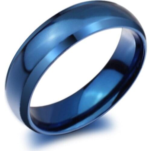 S925 mall 316l stainless steel men ring 8mm black & Blue & gold-color rings for women men jewelry gift Distribution