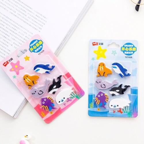 Marine Animal Eraser Set Rubber Eraser Primary Student Prizes Promotional Gift Stationery