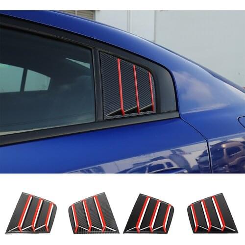 Rear Side Window Louvers Air Vent Scoop Shades Cover Decoration Trim Fit for Dodge Charger 2015-2021 ABS Accessories