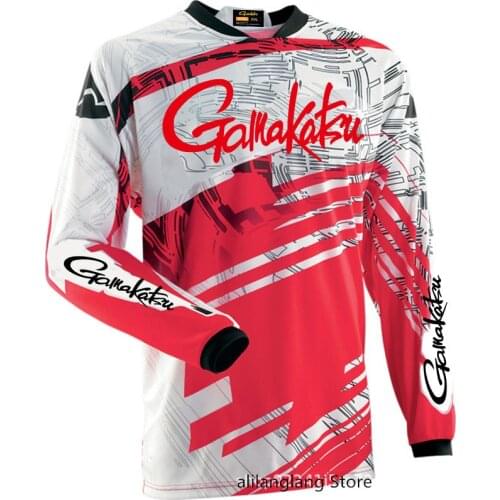 2021 Summer New Gamakatsu Long Sleeve Fishing Shirt Quick Dry Fishing Clothing Anti-UV Sunscreen Fishing Clothes