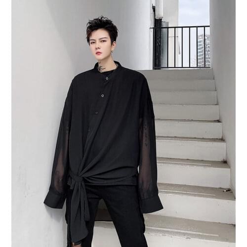 Shirts Spring And Summer Couples Leisure Pure Color Long Sleeve Loose College Chiffon The New Listing Fashion Trend Mens
