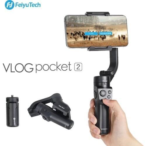FeiyuTech Vlog Pocket 2 MINI Smartphone Gimbal Handheld Stabilizer selfie stick for Mobile iPhone 11 pro Samsung Huawei Xiaomi