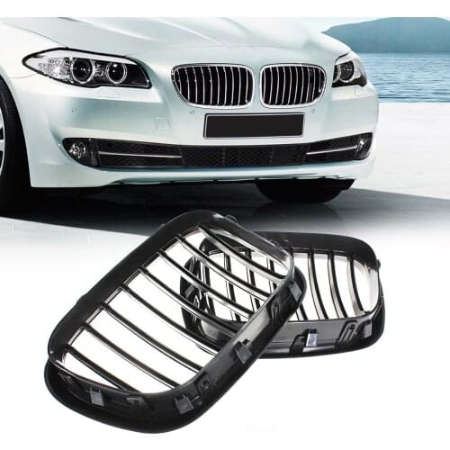 2pcs Abs Black Front Center Replacement Grills Grilles For Bmw X5 E53 1999-2003