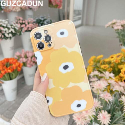 Fresh Flower Phone Case for IPhone 12 11 Pro Max 12 Mini XR X XS Max 7 8 Plus Soft IMD TPU Shockroof Phone Back Cover Shell