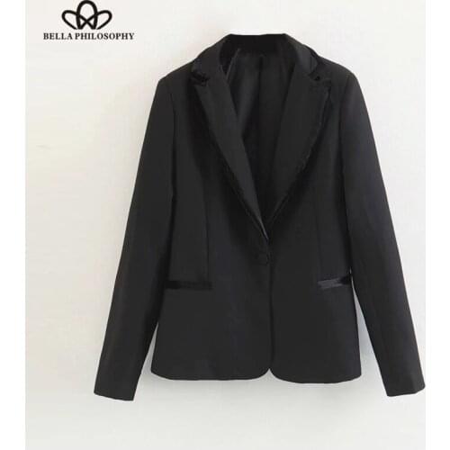 HStar Spring Black Blazer Women Coat Casual Long Sleeve Workwear Blazer Suit Office Ladies Blazer