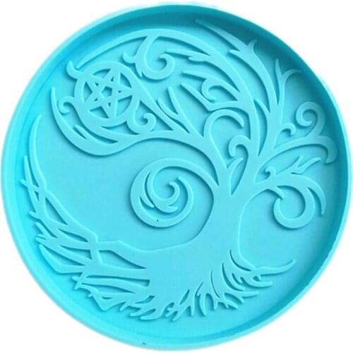 Magic Tree Coaster Epoxy Resin Mold Cup Mat Casting Silicone Mould DIY Crafts Home Decoration Ornaments Making Tool