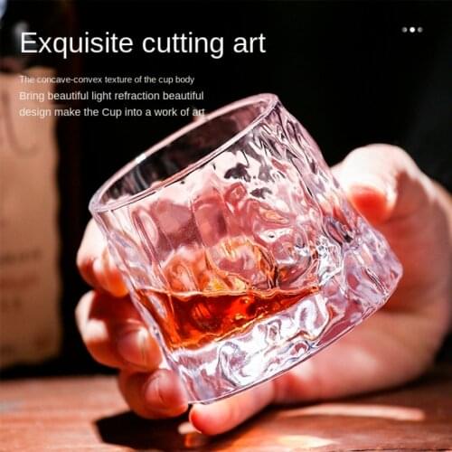 Rotating Whiskey Liquor Gyro Cup Household Beer Red Wine Glass Shaking Cup Tumbler Water Cup Creative Mug High Transparency