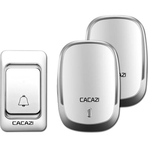 CACAZI Wireless Doorbell DC battery door bell Control Button 200M Remote LED Light Home cordless call bell 4 volume 36 chime