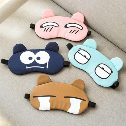 1Pc Eye Mask Eyeshade Cover Shade Natural Sleeping Eye Patch Cute Cartoon Sleep Mask Women Men Soft Blindfold Travel Eyepatch