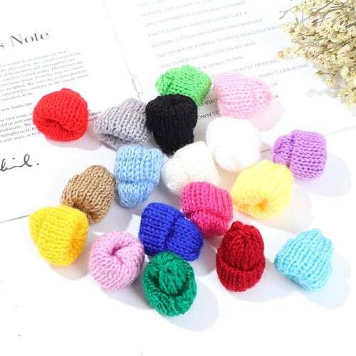 10Pcs DIY Mini Dolls Garment Handmade Sewing Soft Hat Plush Ball Knitting Hat Garment Art Craft Supplies Hair Accessories