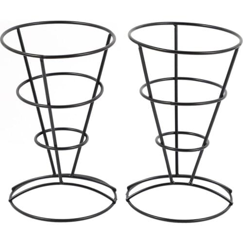 2-Piece French Fry Stand Cone Basket Holder For Fries Fish And Chips And Appetizers