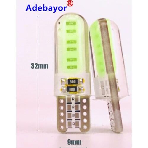 20pcs Silicone Gel T10 W5W COB LED Car Light 12 SMD chips 12V Wedge Side Parking Reading Bulb Signal Lamp Clearance Door Light