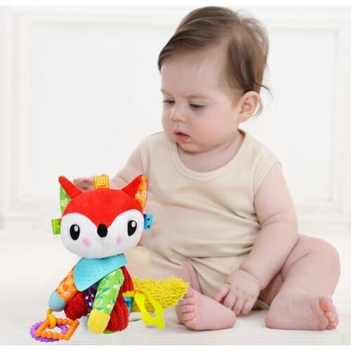 3 Styles Baby Toys Rattles Pacify Doll Plush Baby Rattles Toys Animal Hand Bells Newbron Animal fox/monkey/owl Toys For Baby