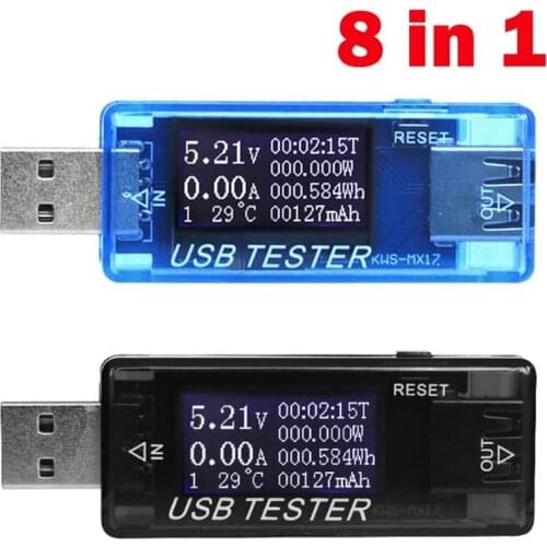 8 in 1 LCD QC 2.0 3.0 USB Current Voltage Detector Voltmeter Ammeter Charger Capacity Tester Meter Power Bank