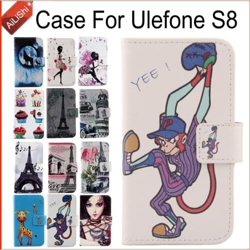AiLiShi Hot!!! In Stock For Ulefone S8 Case Top Quality Flip PU Leather Case Exclusive 100% Special Phone Cover Skin+Tracking