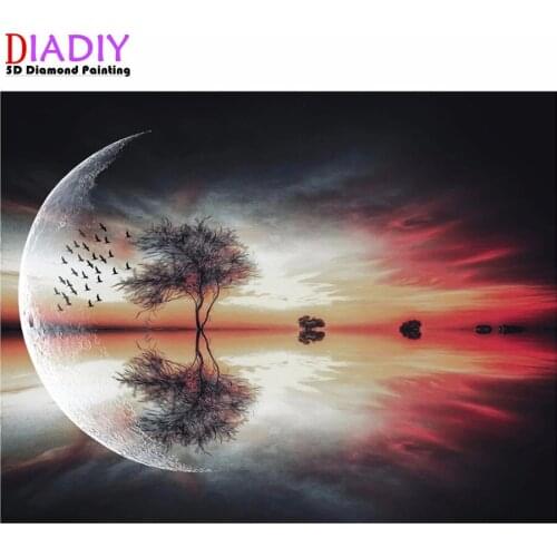 DIY 5D Diamond Painting Full Diamond Sunset Dayan Cross Stitch Decorative Painting Home Wall Decoration Gift