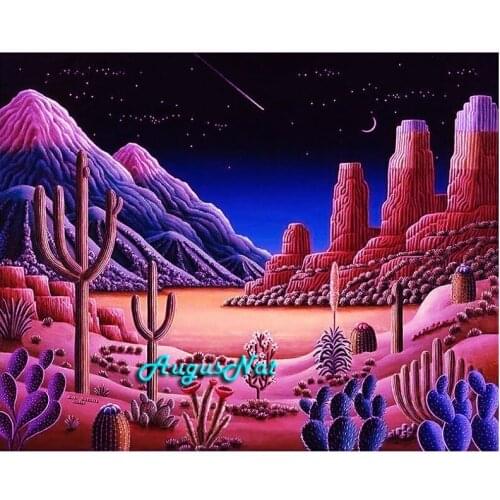 Cactus diamond painting full square desert wall art picture mountain diamond dots 5d diy diamond sticker mosaic paint on canvas