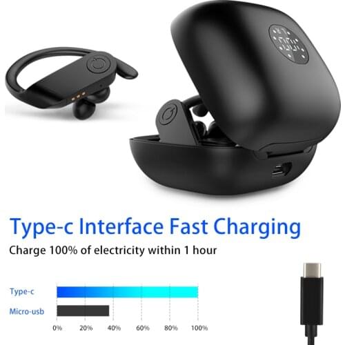 TIAN B11 Led Display Bluetooth Earphone 5.0V Wireless Headphones TWS Stereo Earbuds Handsfree Sport Headset For Phone Apple PKB1