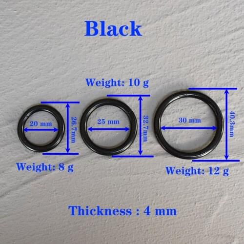 1 Pcs 15/20/25/30mm Black O Ring Metal Buckle for Handbag Strap Dog Webbing Snap Clasps Purse Bag Handle Connector DIY