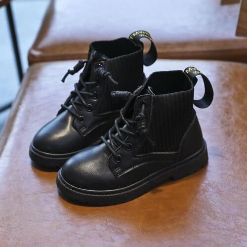 Children Boots Autumn Winter New Girls Boys Fashion Martin Boots Baby Leather Short Boots Single Shoes Sneakers Students D985