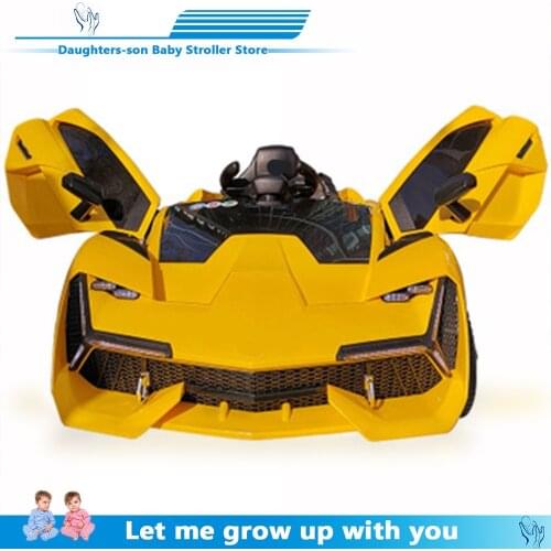 Childrens electric car four wheeled double car with remote control baby car 1-8 toys with remote control Can ride vehicles