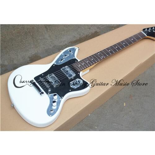 Order booking 6 strings JA guitar, white guitar,fixed bridge HH pickups,chrome buttons,black pickguard,mirror control board