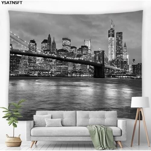 City Architecture Landscape Tapestry New York City Center Building Scenery Wall Hanging Hippie Tapestry Bedroom Tapestries Decor