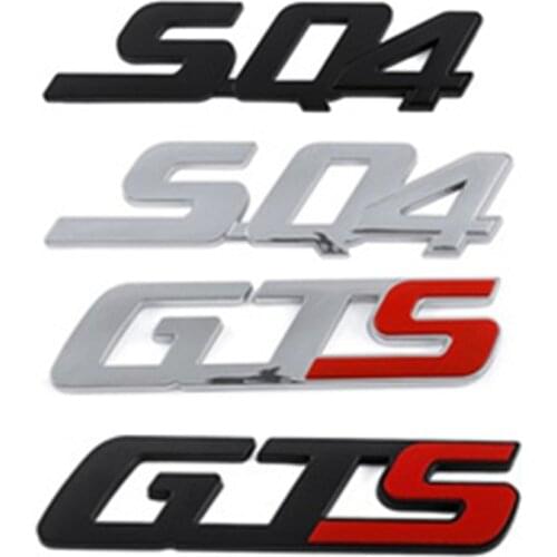 Chrome Text Letter GT GTS SQ4 Q4 Badge Logo Emblem Decal For Maserati Ghibli Levante Quattroporte Granlusso Grille/Trunk/Hood
