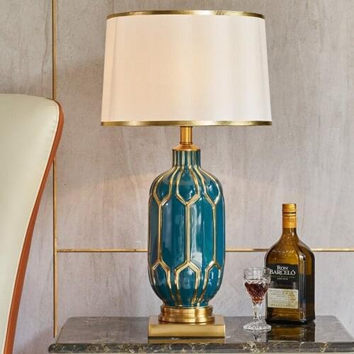 Buy 2 Get 20% Off 39x69cm American Bedroom Ceramic Table Lamp Household Bedside Lamp Ceramic Luxury Living Room Decorative Lamps