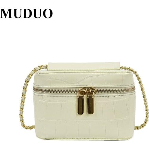 Stone Pattern Square Shoulder Bag 2021 Women Fashion Designer Handbags Top Quality Crossbody Bags Chains Pu Leather Bag Black