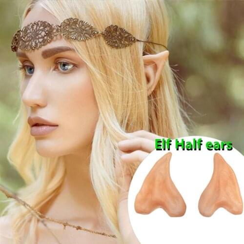 Latex Elf Ears Pointed Fake Ear Cosplay Decoration Props For Halloween Masquerade Party Costumes DIY False Ears Props Party Prop