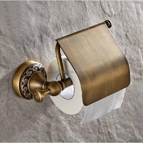 Brass antique toilet paper roll holders rack,Bathroom accessoties retro tissue paper holder high quality Nba486