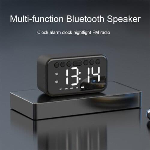 Multi function A5 English private model Bluetooth 5.0 speaker FM radio card gift clock alarm USB Audio