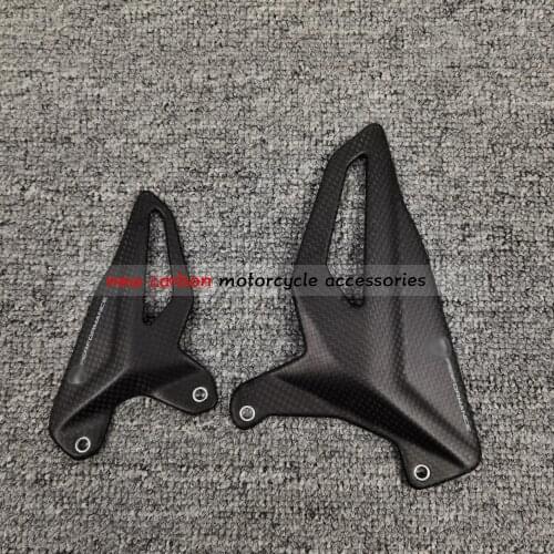 Motorcycle Heel Guard Rearset Plate Foot Peg Protector overlay For Ducati Streetfight V4 Panigale V4S V4R V4 Full Carbon Fiber