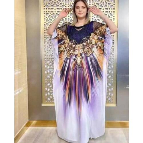 Muslim Robe Suit African Womens Lining+Dress Two-Piece Fashion Printed Loose Casual Long Skirt 2021 Fall Arab National Costume