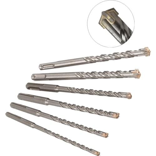 6pcs/sets 160mm 5-14mm SDS Plus Drill Bit Set for Concrete Wall Brick Block Masonry Hole Saw Electric Hammer Drilling Bits
