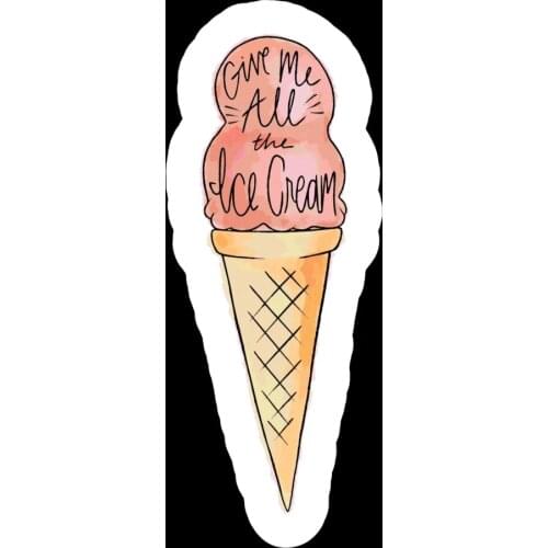 LLY-0779 Personality Car Stickers GIVE ME ICE CREAM Modeling Decal PVC Auto Motorcycle Laptop Decorative Waterproof Sticker